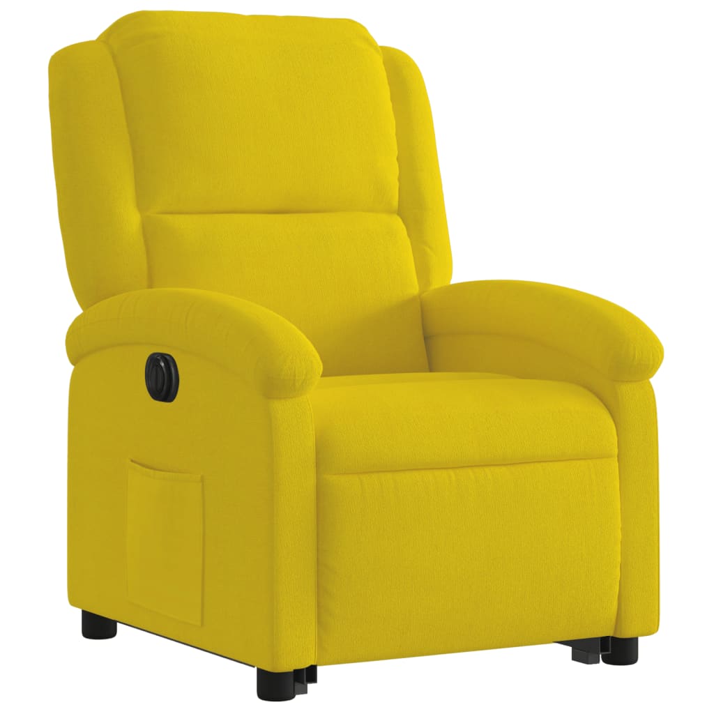 Fauteuil relax avec releveur électrique en velours jaune