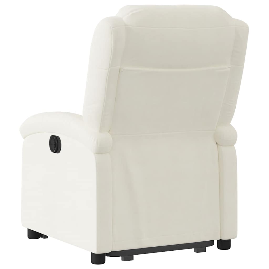 Relaxsessel mit Aufstehhilfe Elektrisch Creme Samt