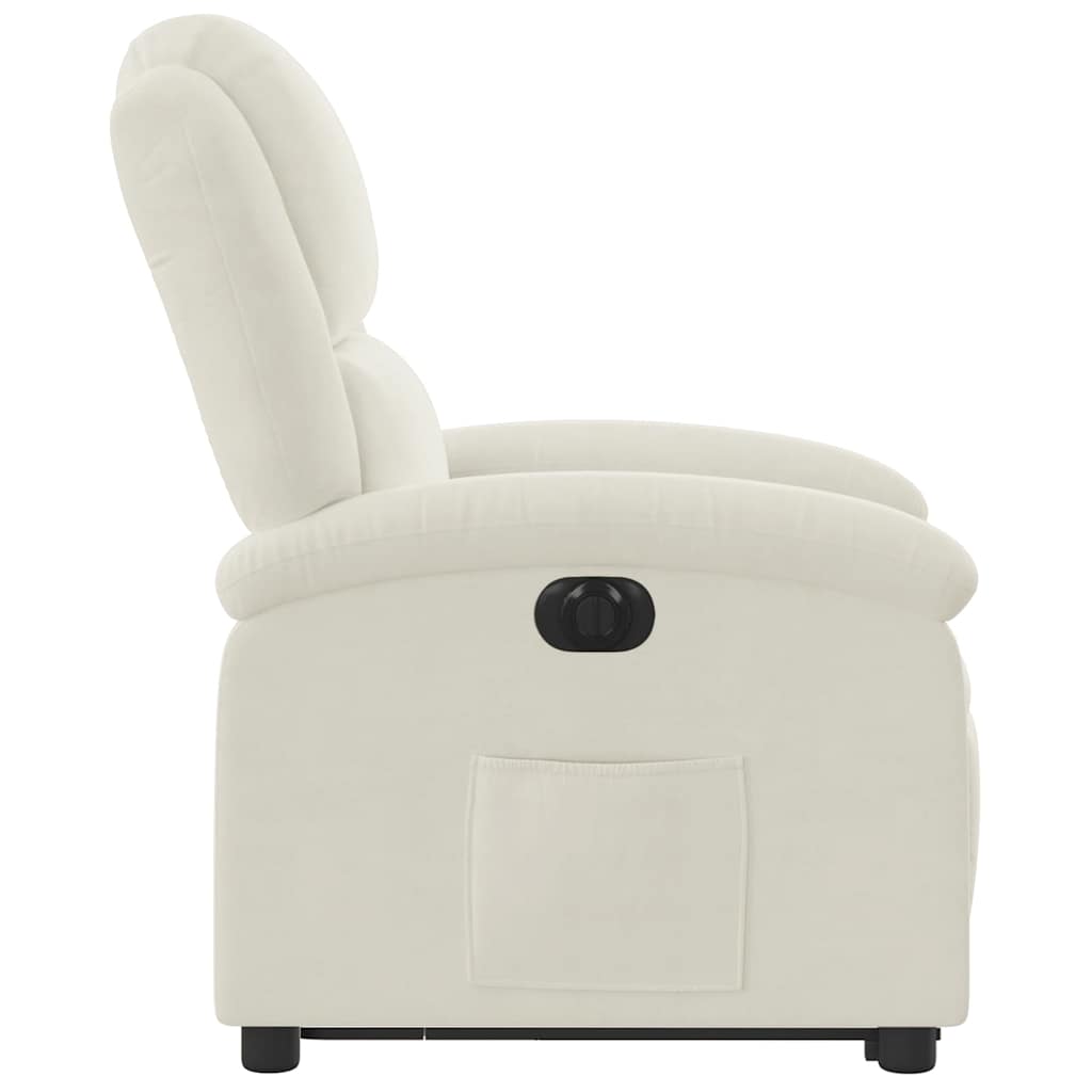 Relaxsessel mit Aufstehhilfe Elektrisch Creme Samt