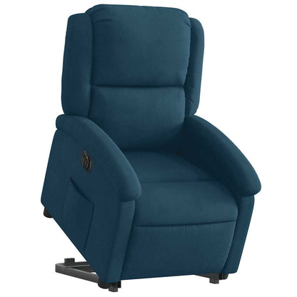 Relaxsessel mit Aufstehhilfe Elektrisch Blau Samt