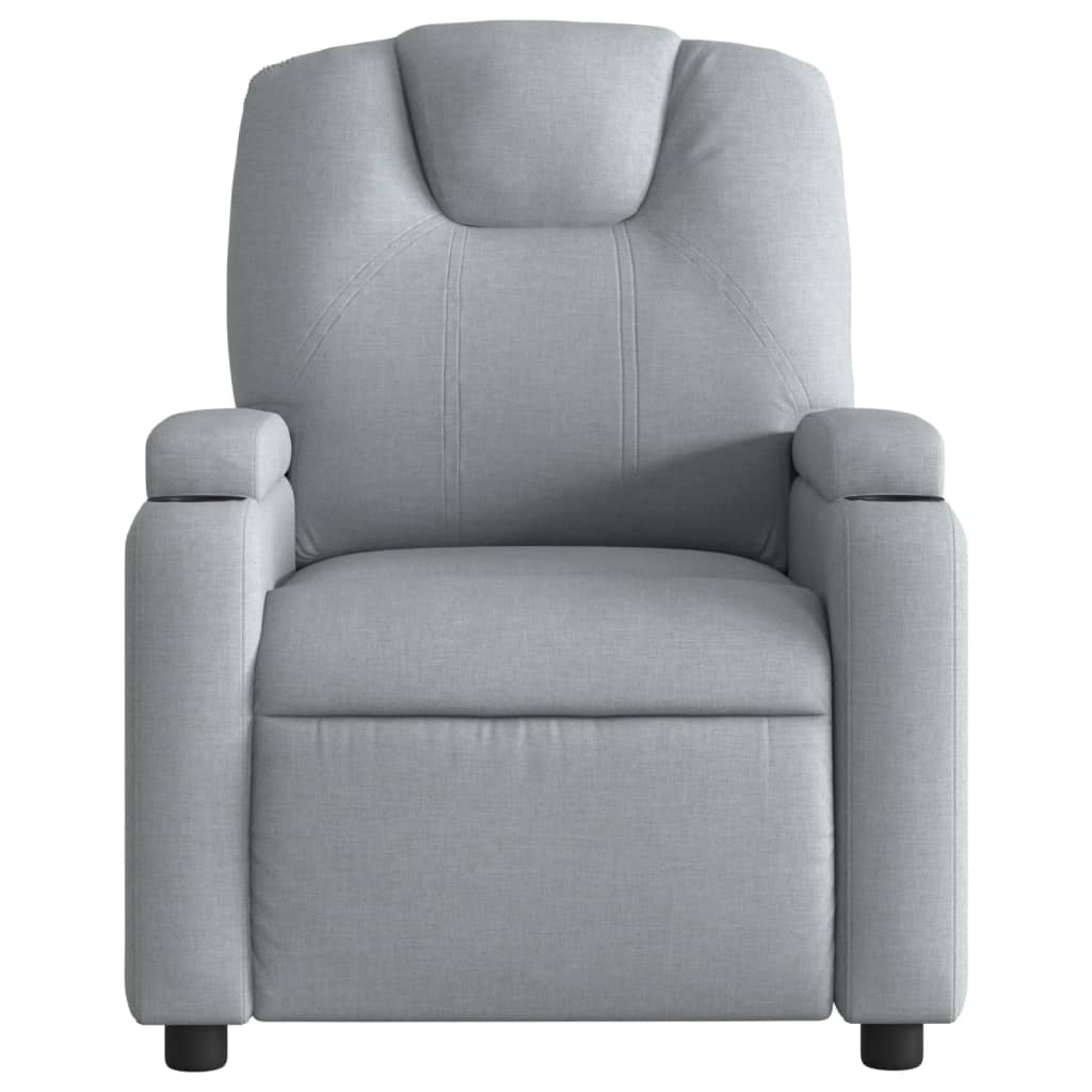 Fauteuil inclinable électrique en tissu gris clair
