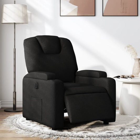 Fauteuil inclinable électrique en tissu noir