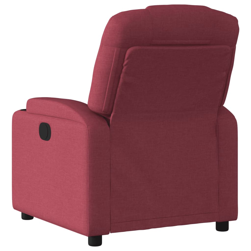 Fauteuil inclinable électrique en tissu rouge vin