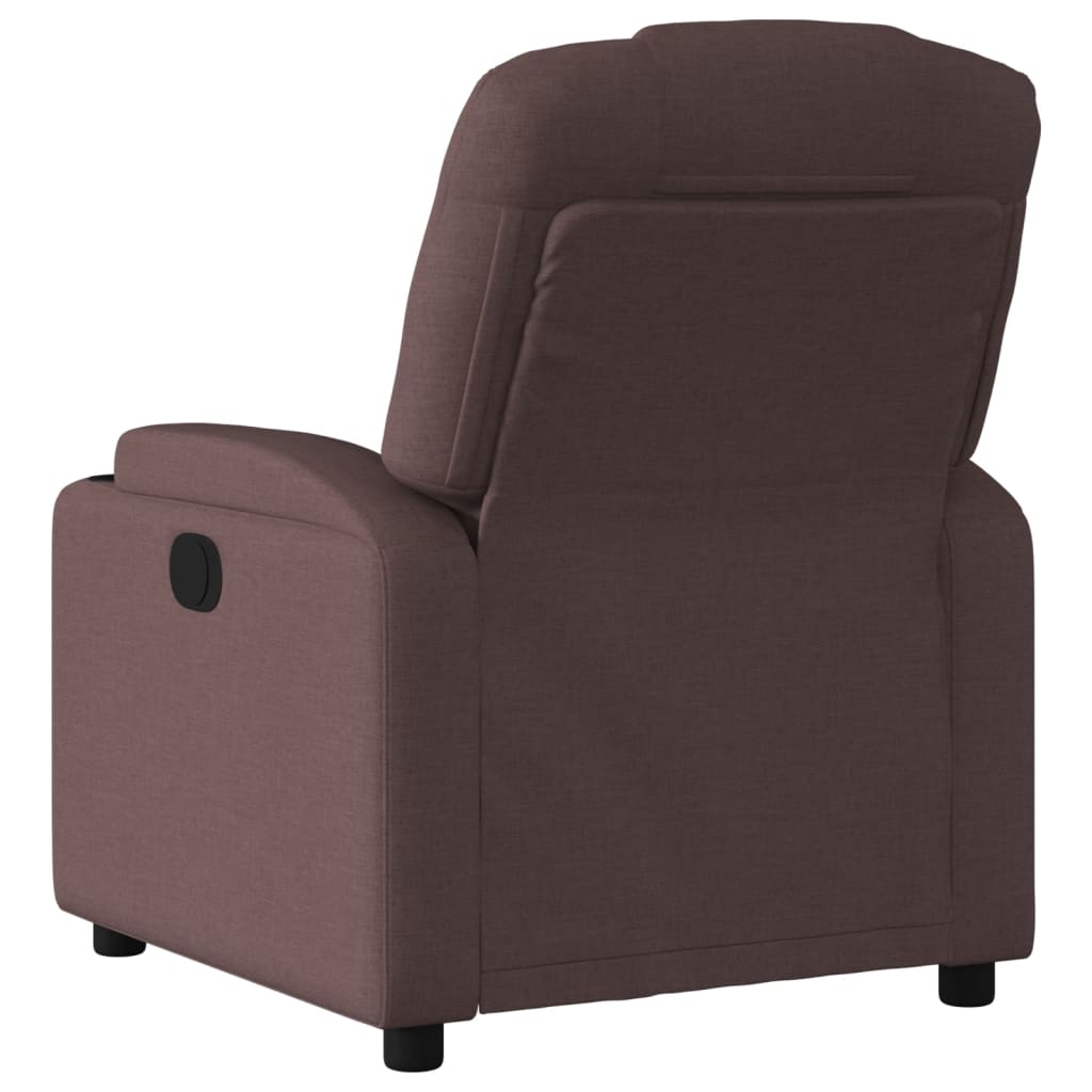 Fauteuil inclinable électrique en tissu marron foncé