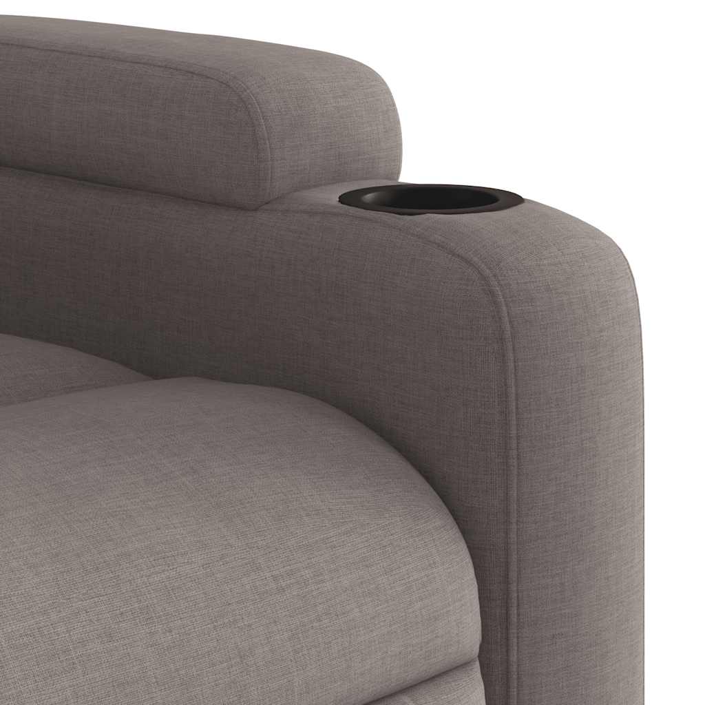 Fauteuil inclinable électrique en tissu taupe