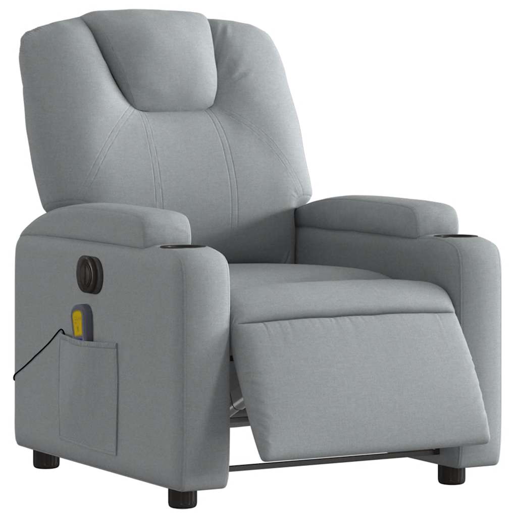 Fauteuil de massage électrique en tissu gris clair