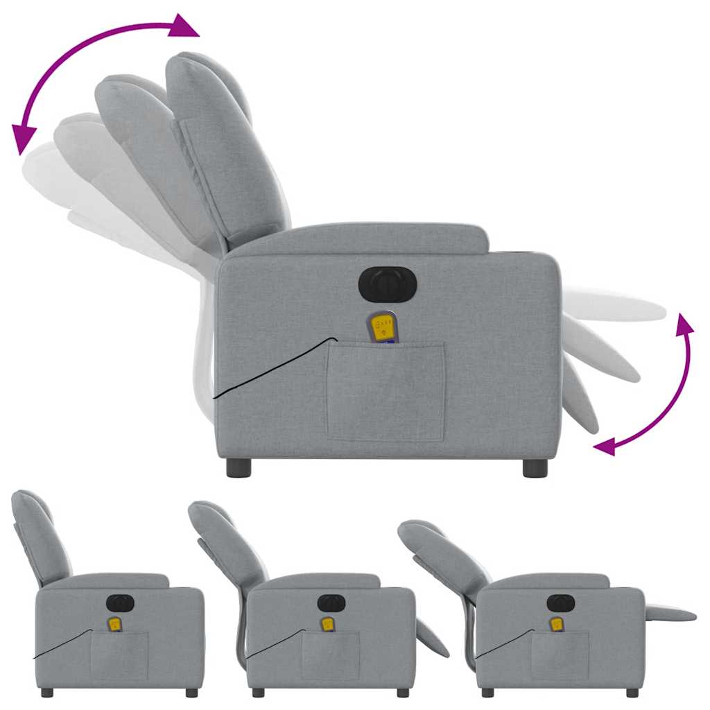 Fauteuil de massage électrique en tissu gris clair