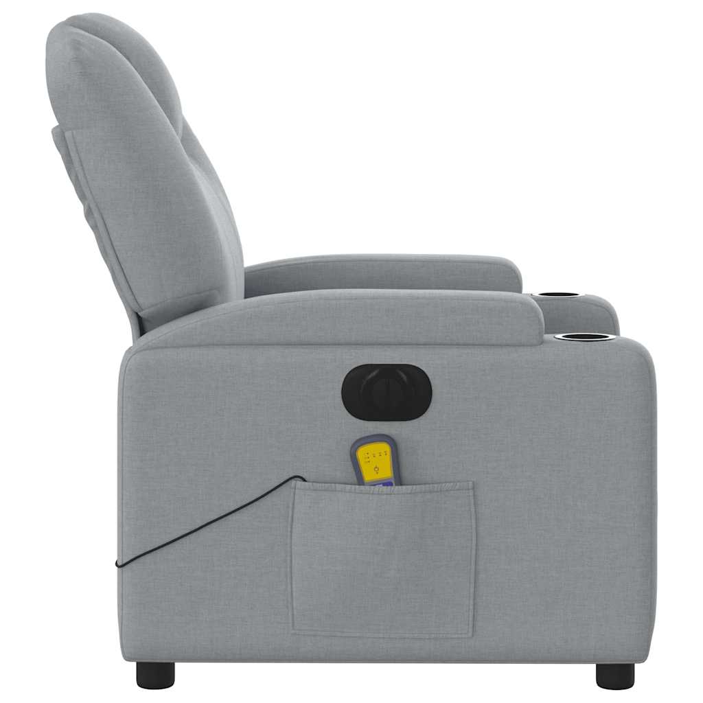 Fauteuil de massage électrique en tissu gris clair