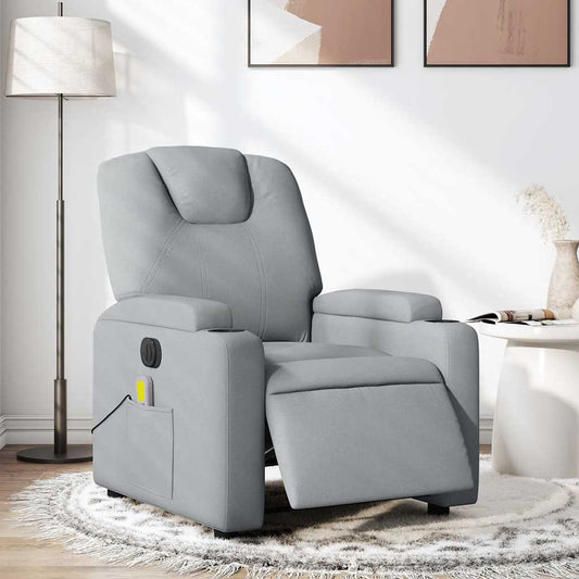 Fauteuil de massage électrique en tissu gris clair