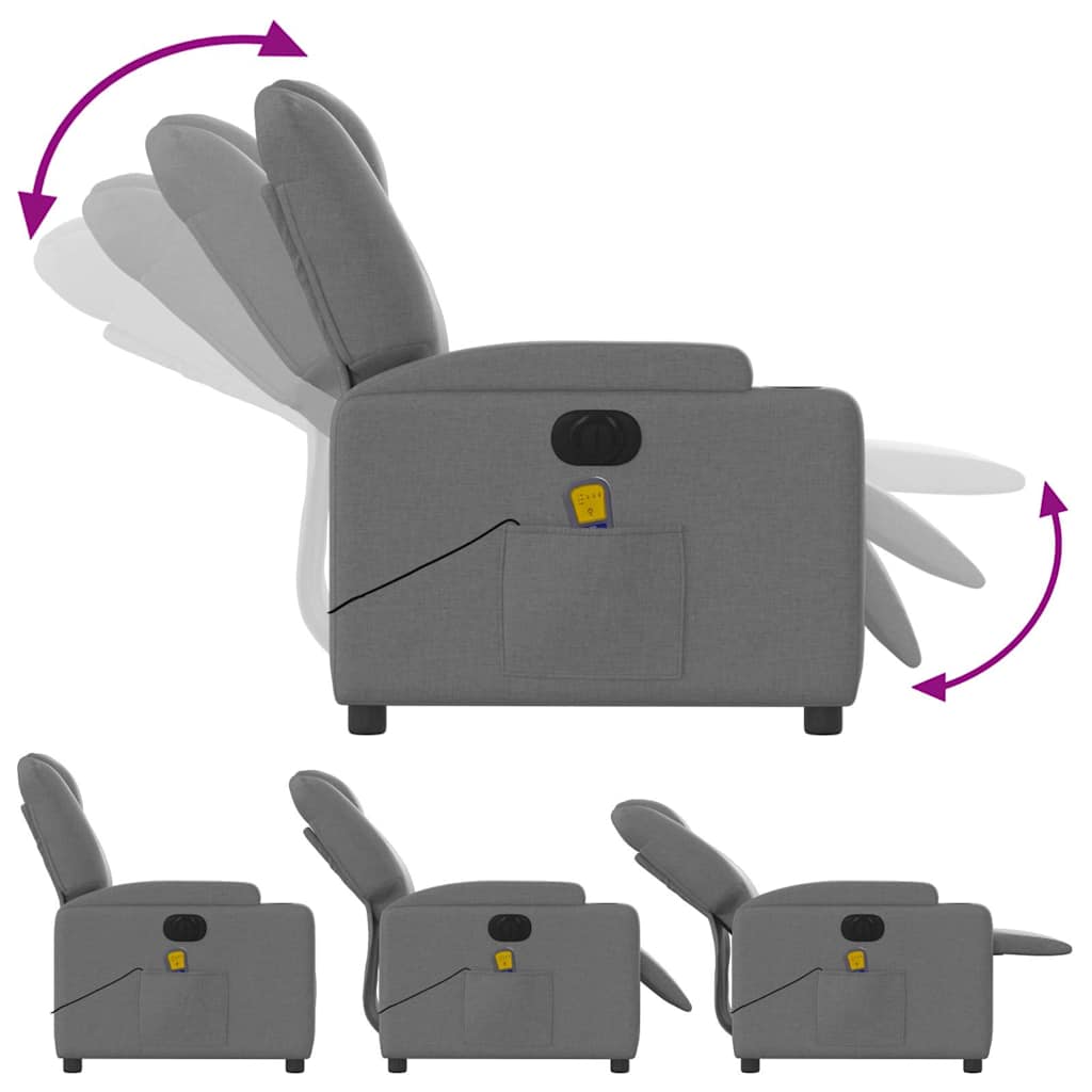 Fauteuil de massage électrique en tissu gris foncé