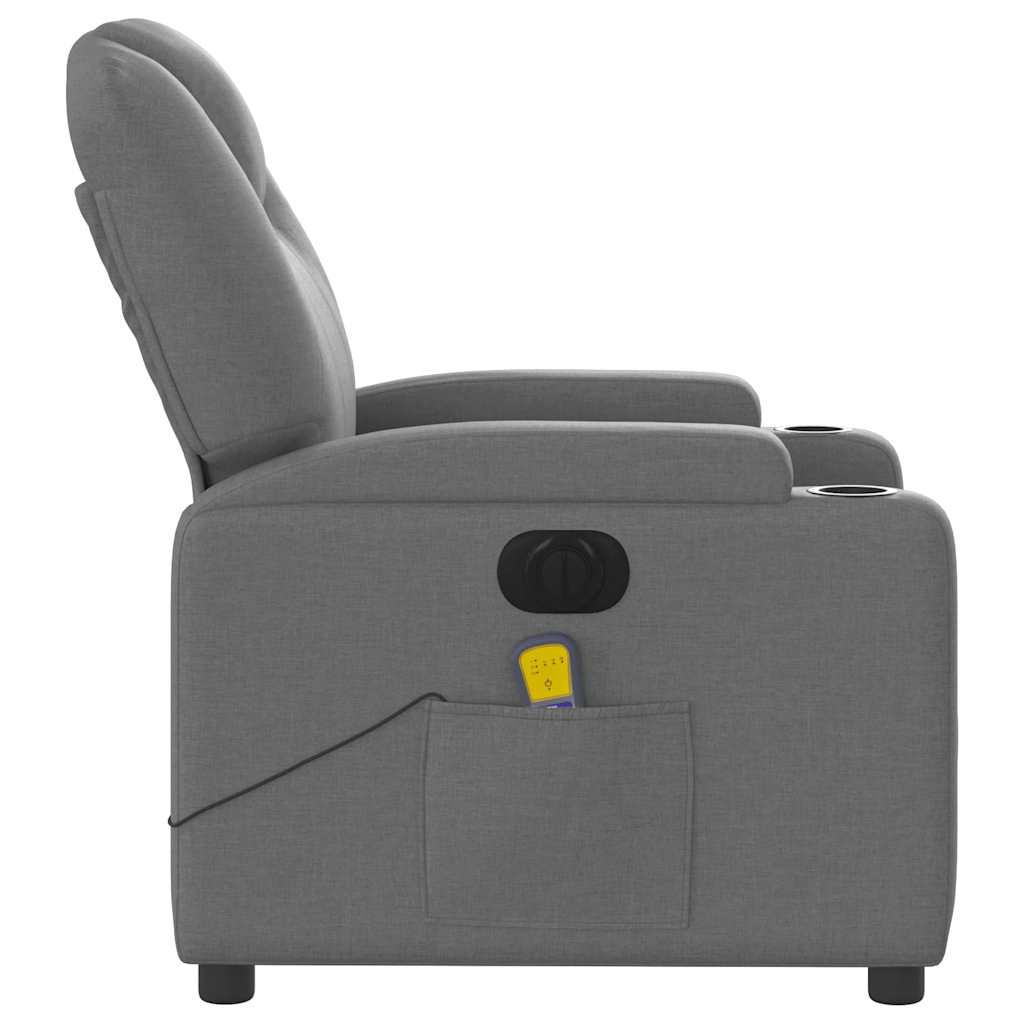 Fauteuil de massage électrique en tissu gris foncé