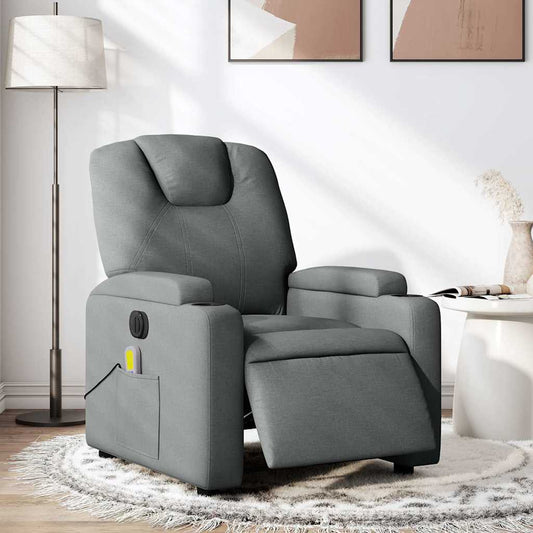 Fauteuil de massage électrique en tissu gris foncé
