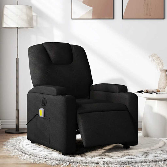Fauteuil de massage électrique en tissu noir