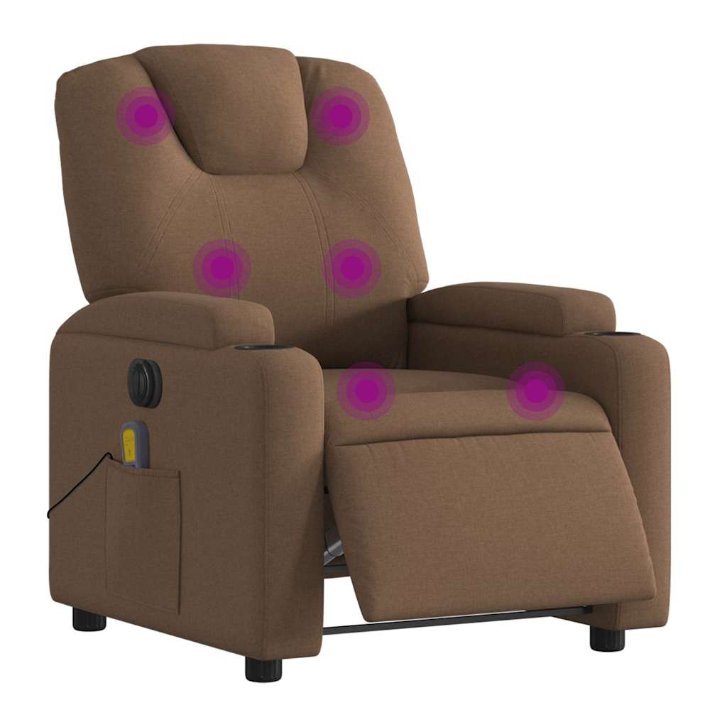 Massagesessel Elektrisch Braun Stoff