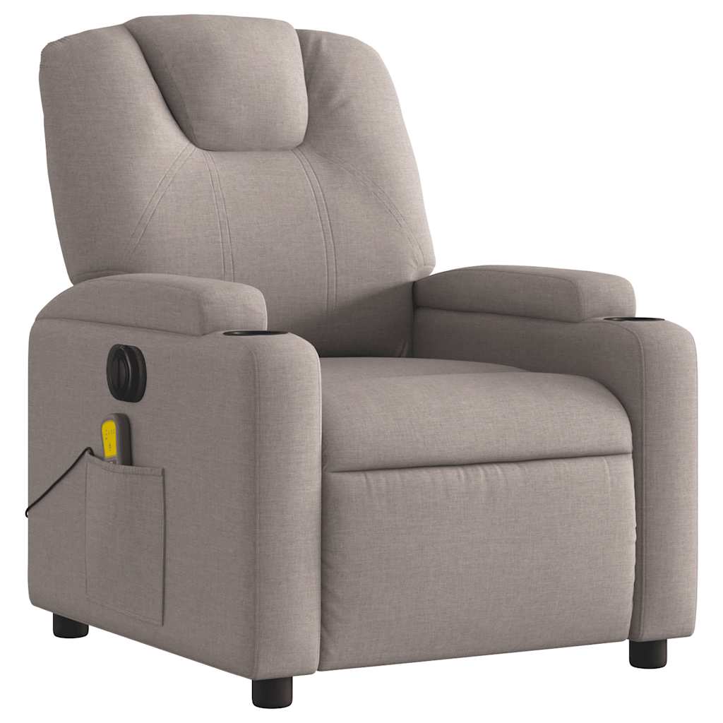 Fauteuil de massage électrique en tissu taupe