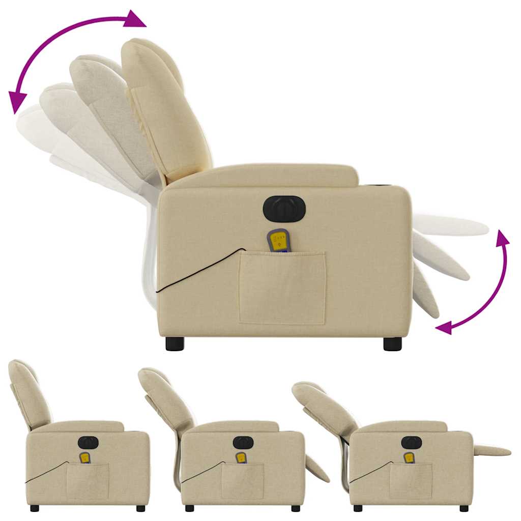 Fauteuil de massage électrique en tissu crème