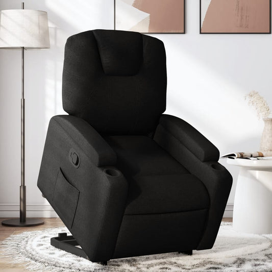 Fauteuil inclinable avec aide à la verticalisation en tissu noir