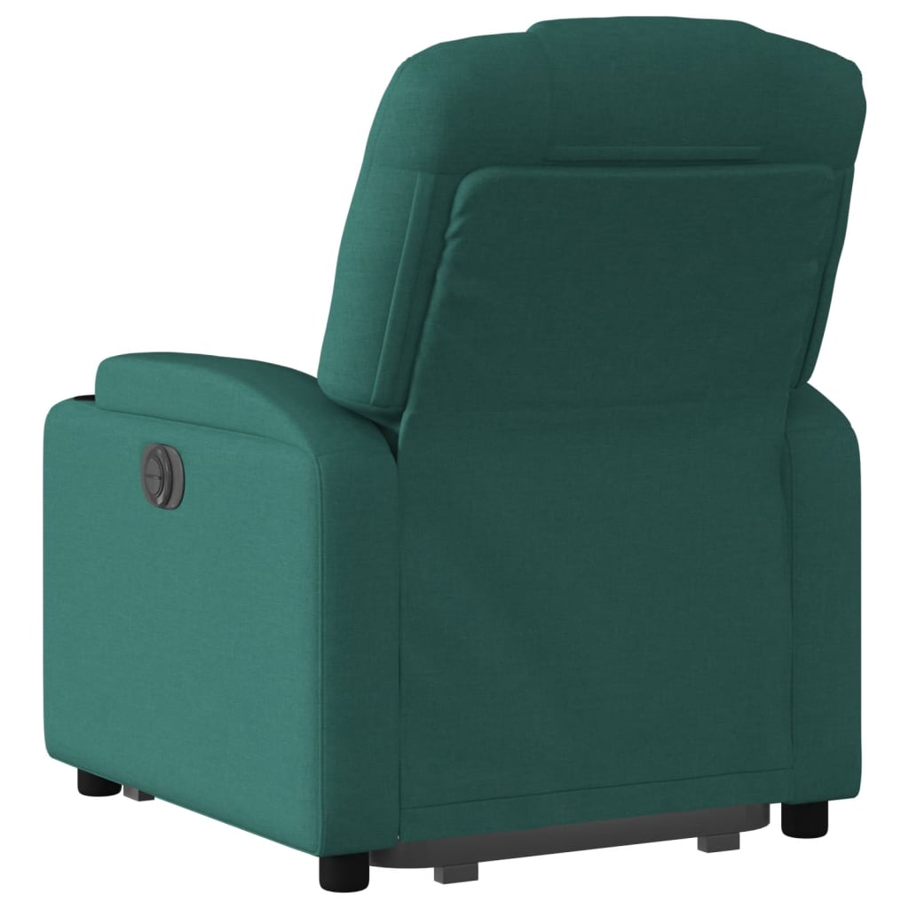 Fauteuil relax avec aide à la verticalisation en tissu vert foncé