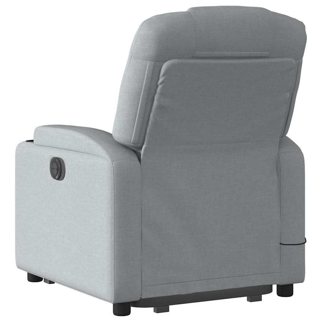 Fauteuil de massage avec aide à la verticalisation en tissu gris clair