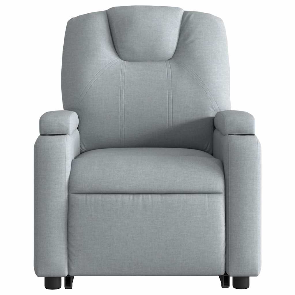 Fauteuil de massage avec aide à la verticalisation en tissu gris clair