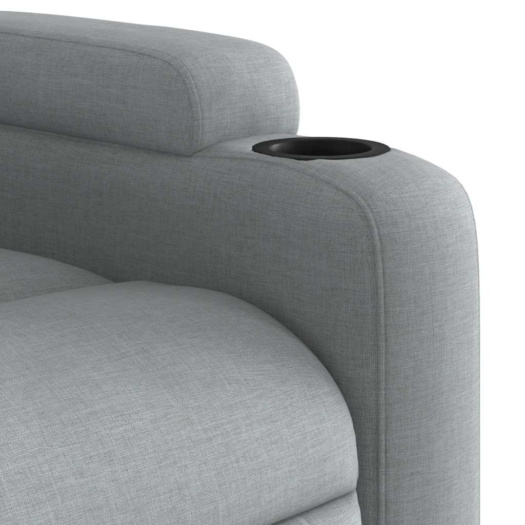 Fauteuil de massage avec aide à la verticalisation en tissu gris clair