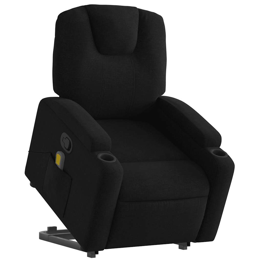 Fauteuil de massage avec aide au verticalisation en tissu noir