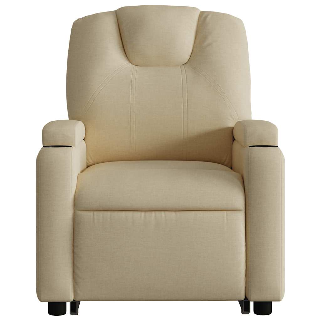 Fauteuil de massage avec aide au verticalisation en tissu crème