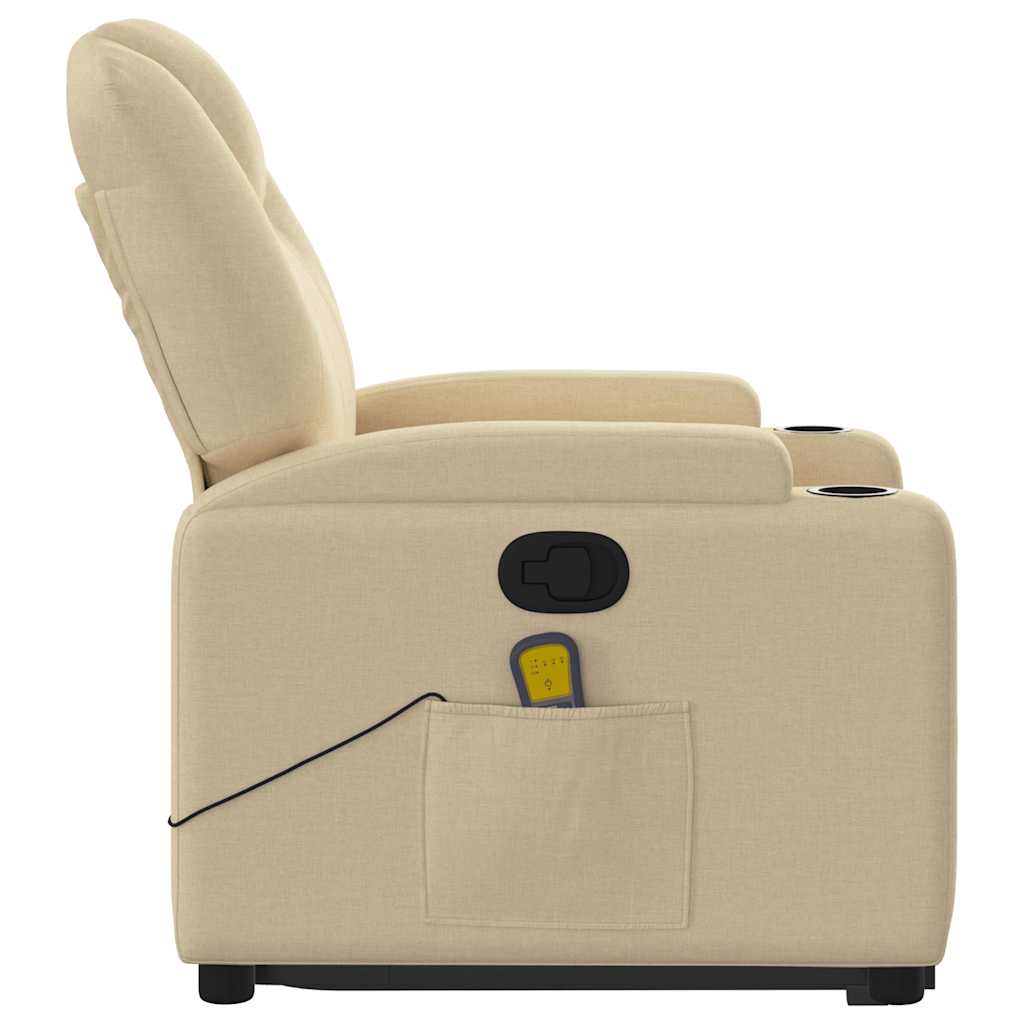 Fauteuil de massage avec aide au verticalisation en tissu crème