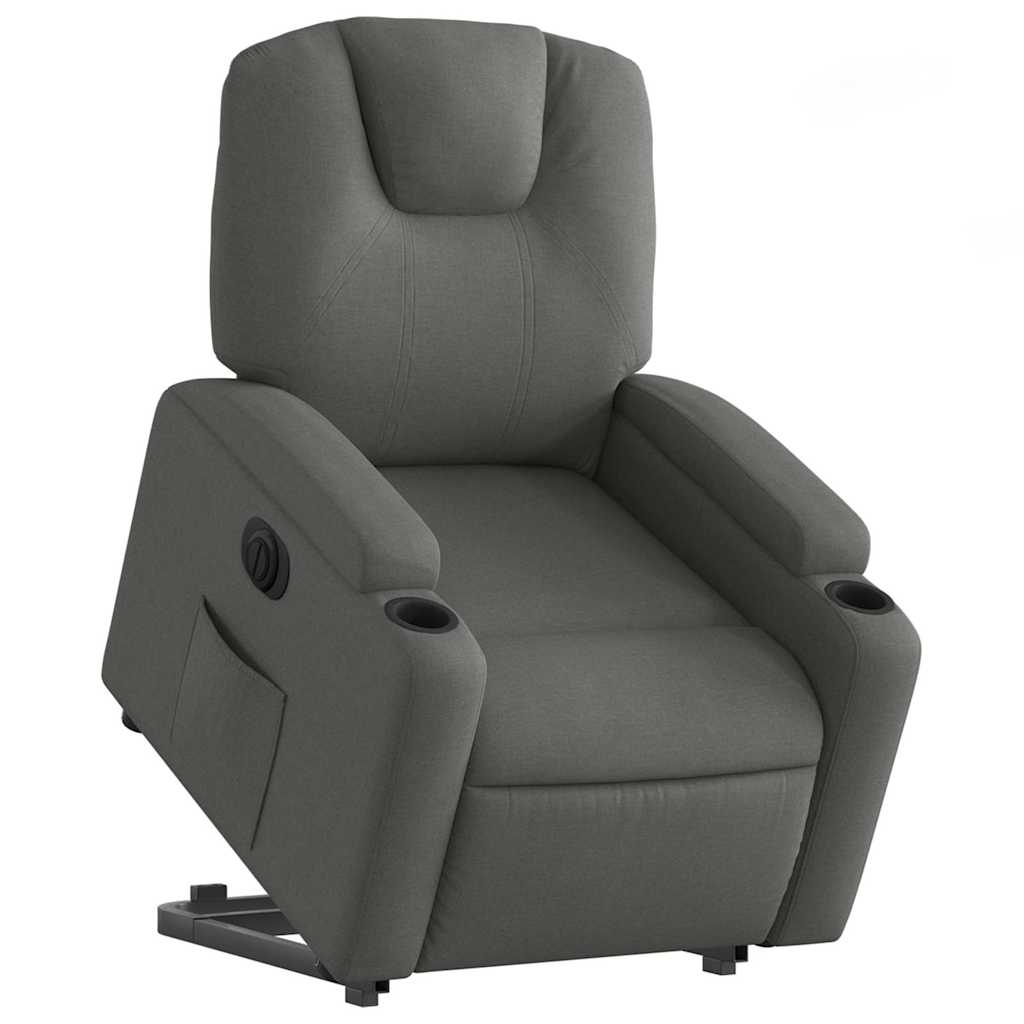 Fauteuil relax avec releveur électrique en tissu gris foncé