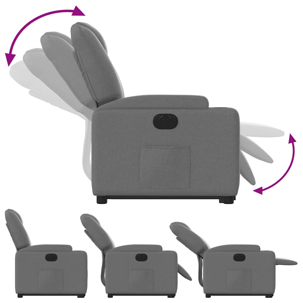 Fauteuil relax avec releveur électrique en tissu gris foncé
