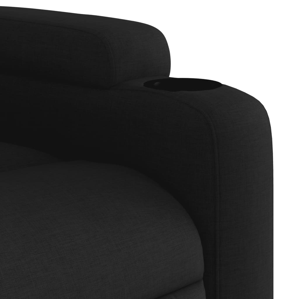 Relaxsessel mit Aufstehhilfe Elektrisch Schwarz Stoff