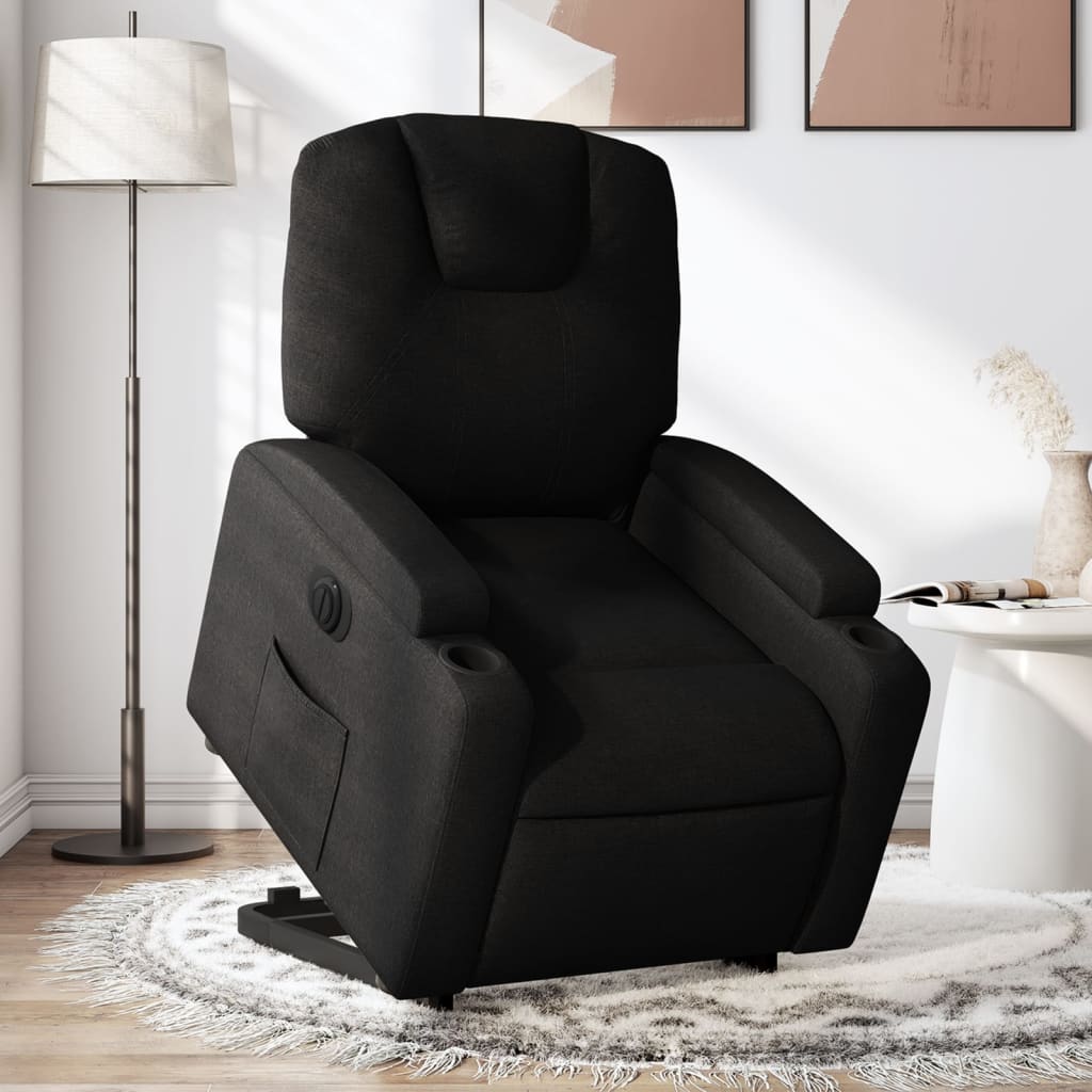 Fauteuil inclinable avec releveur électrique, tissu noir
