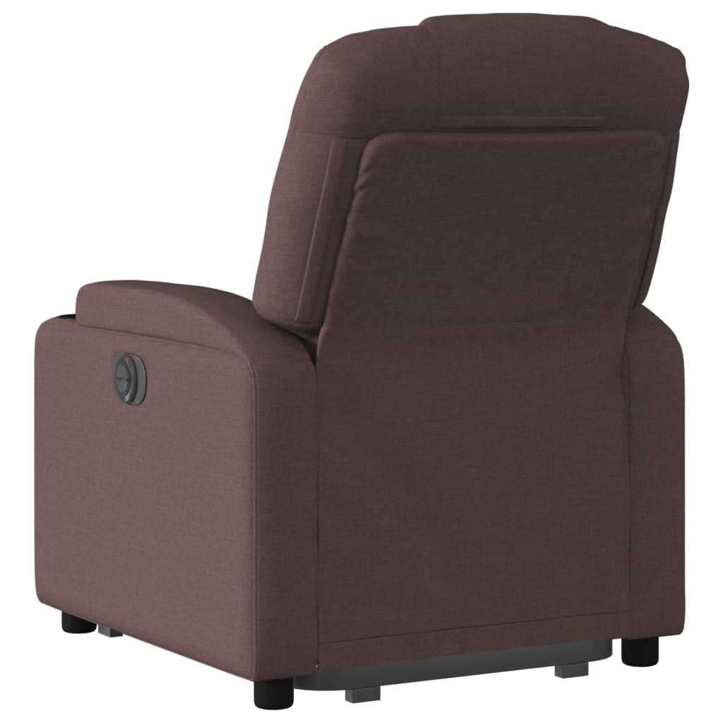 Fauteuil relax avec releveur électrique en tissu marron foncé