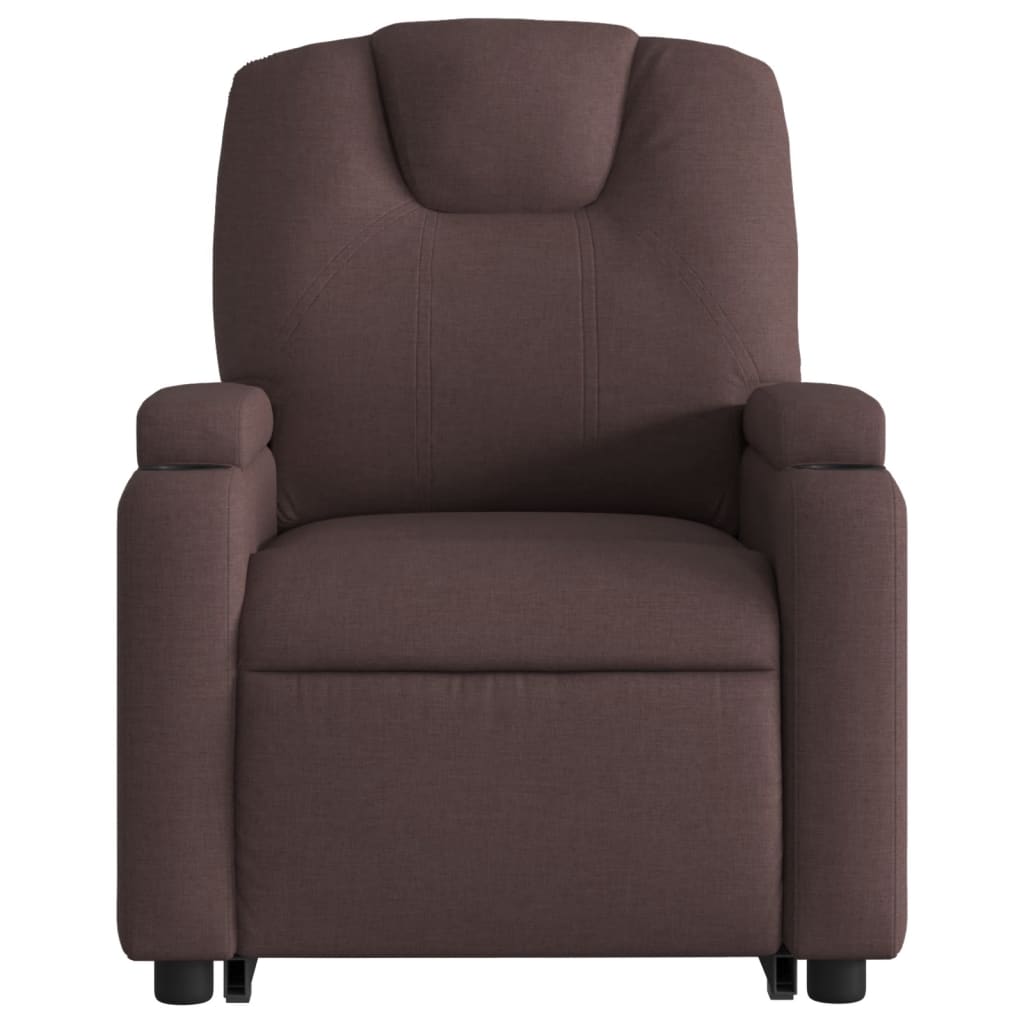 Fauteuil relax avec releveur électrique en tissu marron foncé