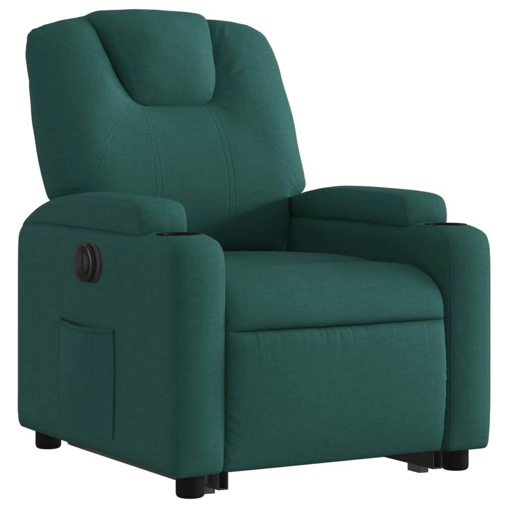 Fauteuil relax avec releveur électrique en tissu vert foncé