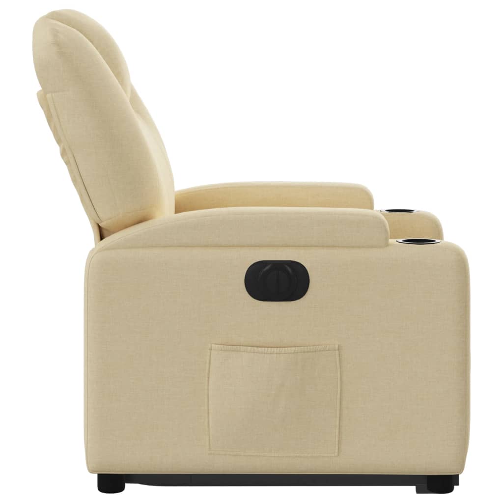 Fauteuil relax avec releveur électrique en tissu crème