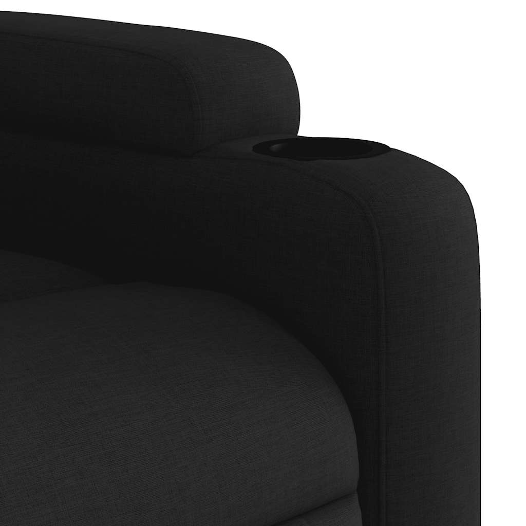 Elektrischer Massagesessel mit Aufstehhilfe Schwarz Stoff