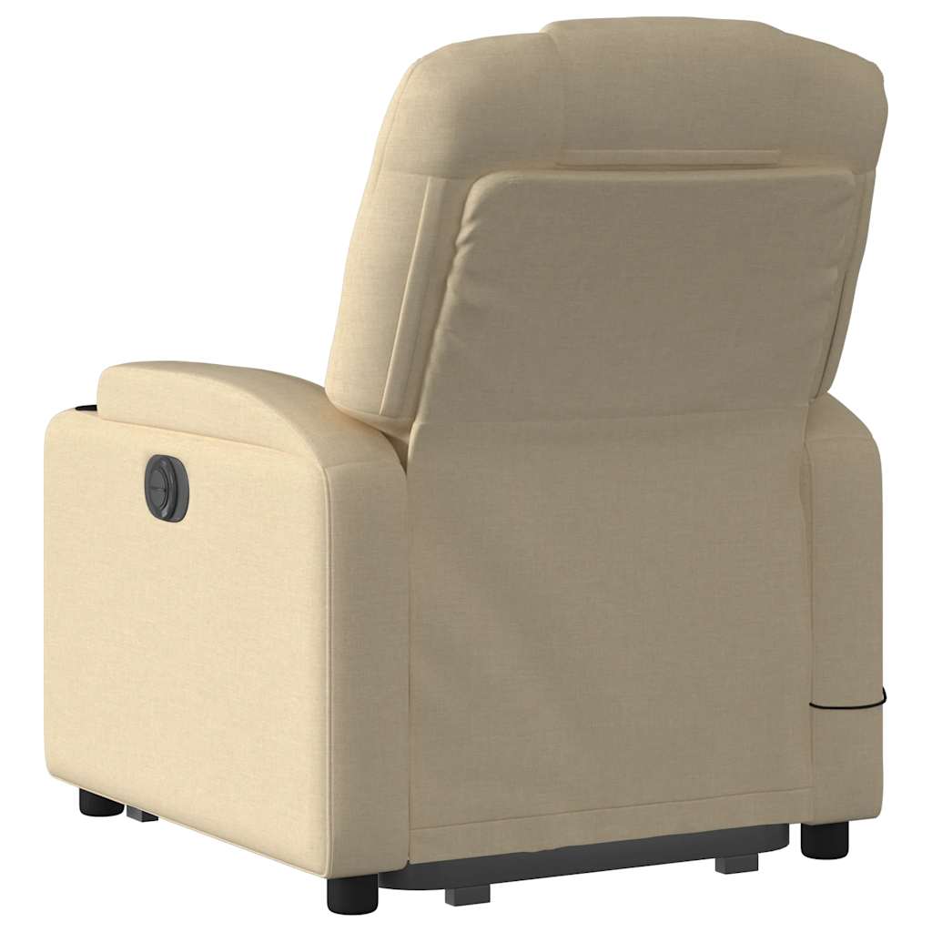 Fauteuil de massage électrique avec aide au verticalisation en tissu crème