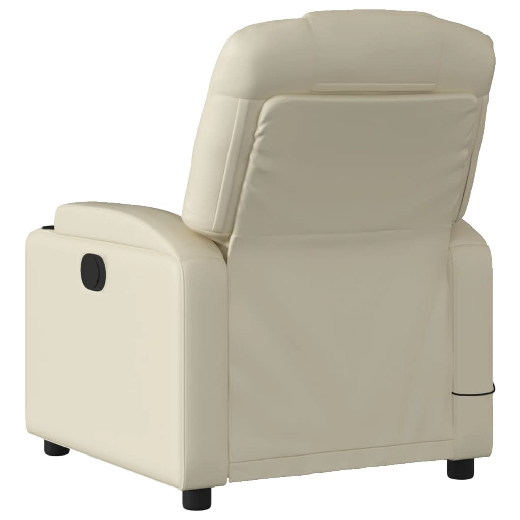 Fauteuil de massage électrique en similicuir crème