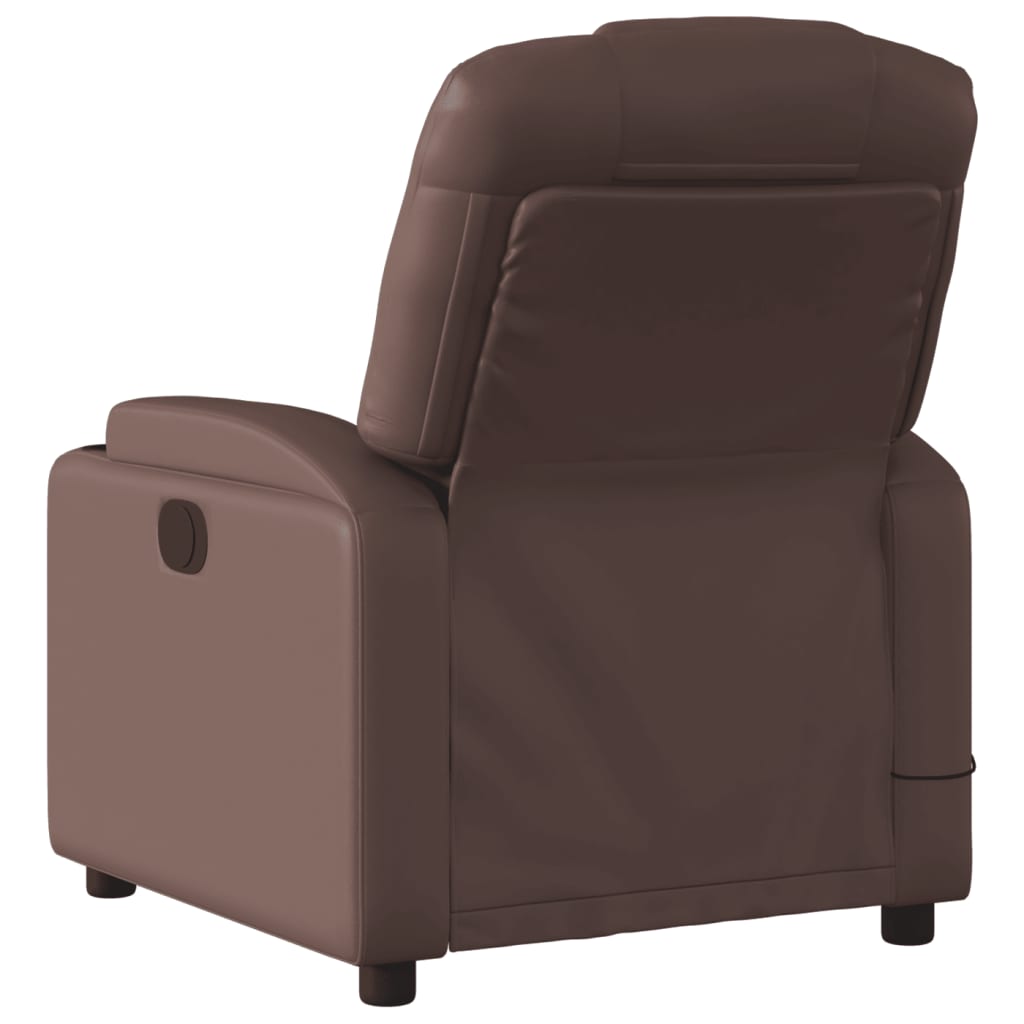 Fauteuil de massage électrique en simili cuir marron