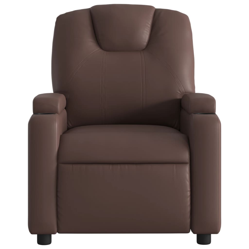 Fauteuil de massage électrique en simili cuir marron