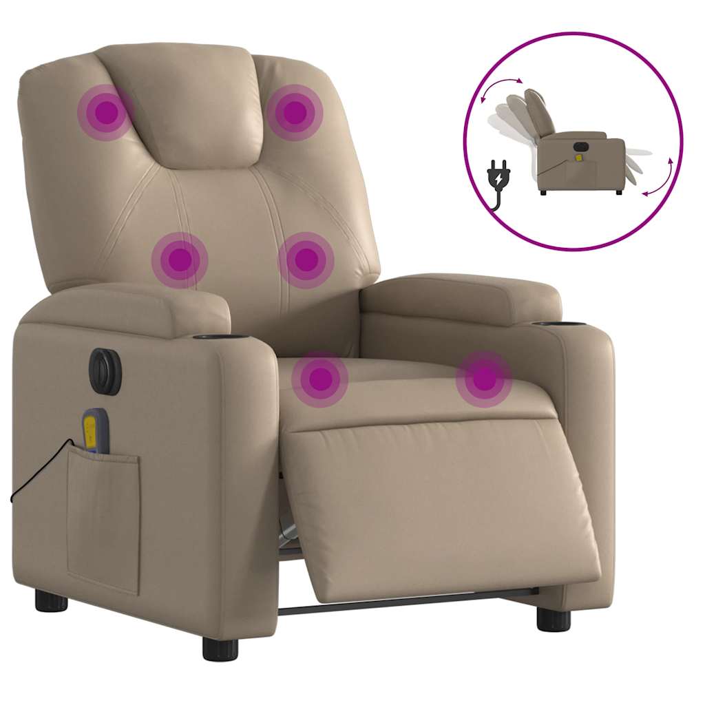 Massagesessel Elektrisch Cappuccino Kunstleder