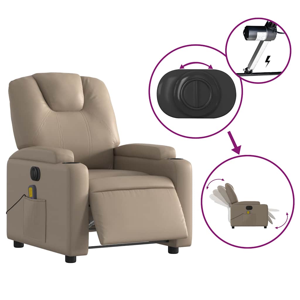 Massagesessel Elektrisch Cappuccino Kunstleder