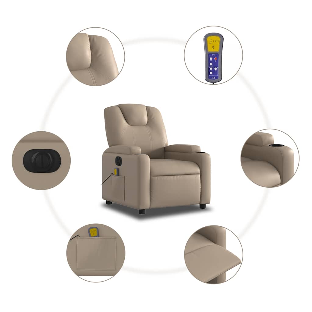 Massagesessel Elektrisch Cappuccino Kunstleder