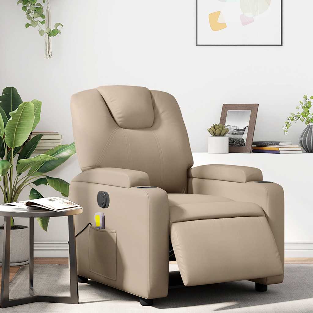 Massagesessel Elektrisch Cappuccino Kunstleder