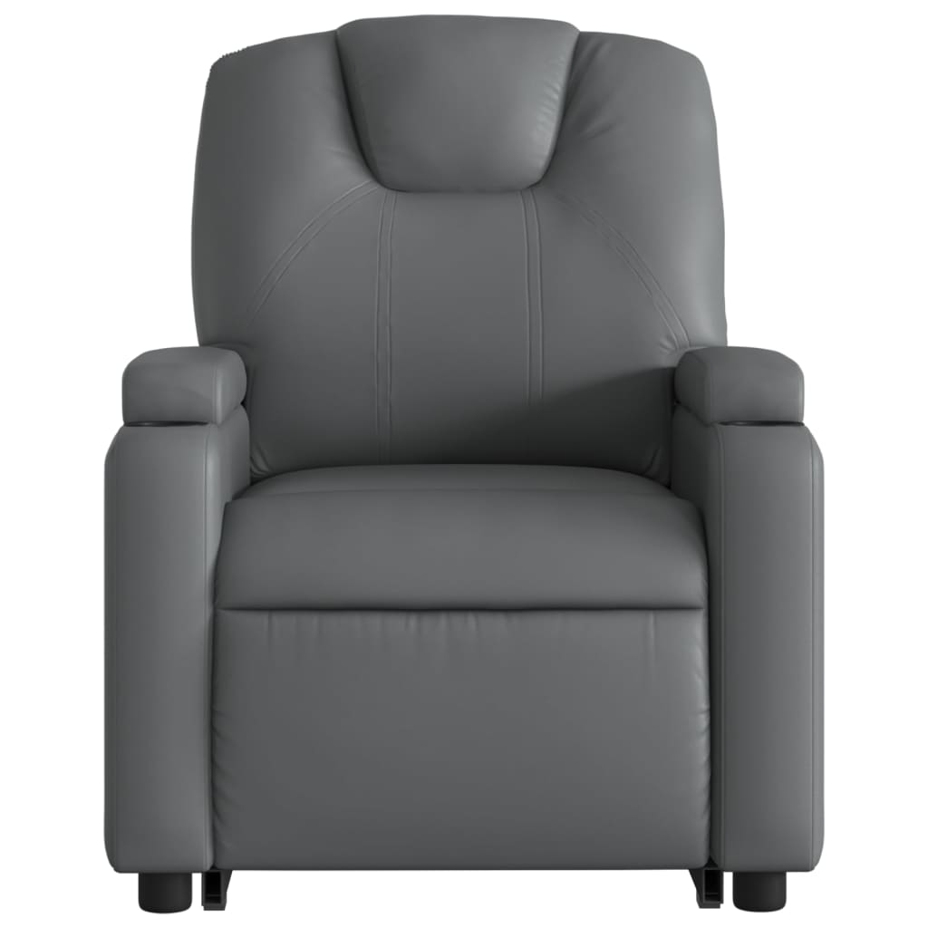 Fauteuil inclinable avec aide à la verticalisation, similicuir gris