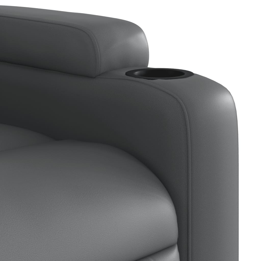 Fauteuil inclinable avec aide à la verticalisation, similicuir gris
