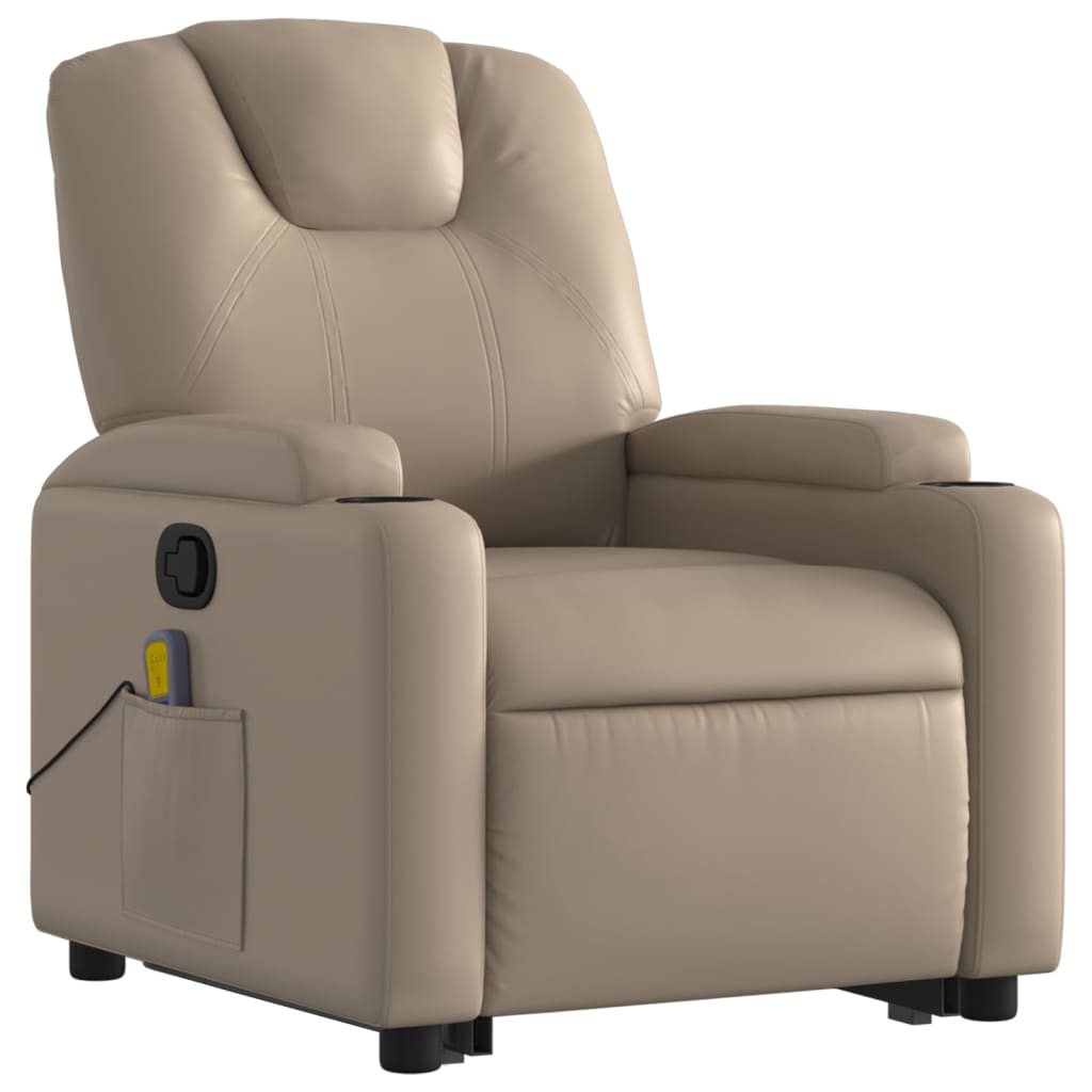 Massagesessel mit Aufstehhilfe Cappuccino Kunstleder