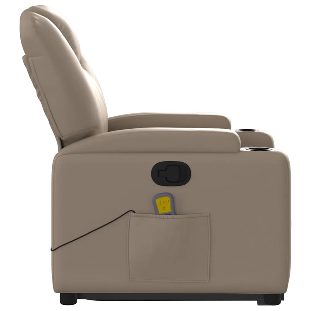 Massagesessel mit Aufstehhilfe Cappuccino Kunstleder
