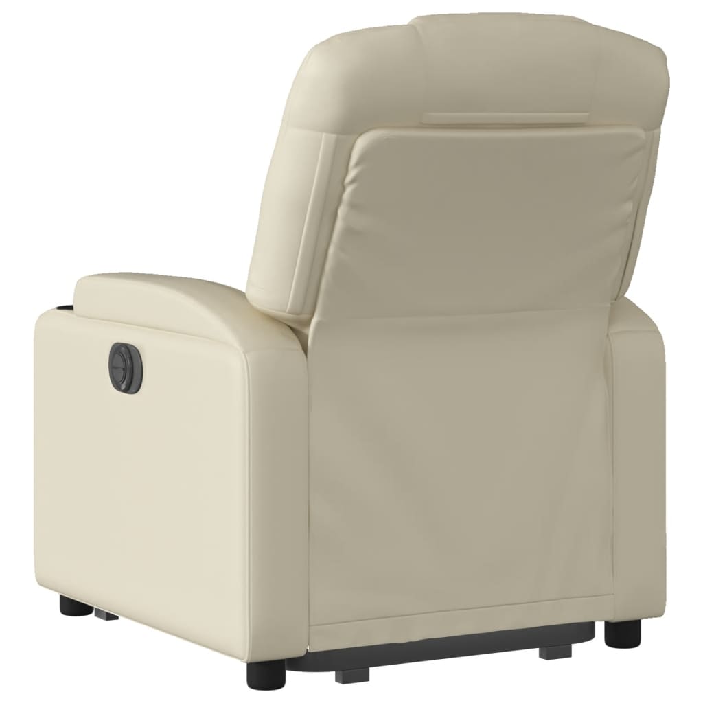 Fauteuil relax avec releveur électrique, simili cuir crème